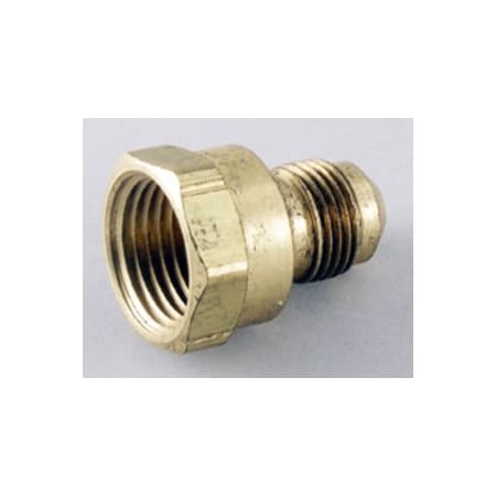 LDR 508-46-8-6 Pipe Adapter, 1/2 X 3/8 In, Male Flare X FPT, Brass